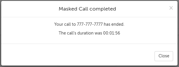 Example of call summary